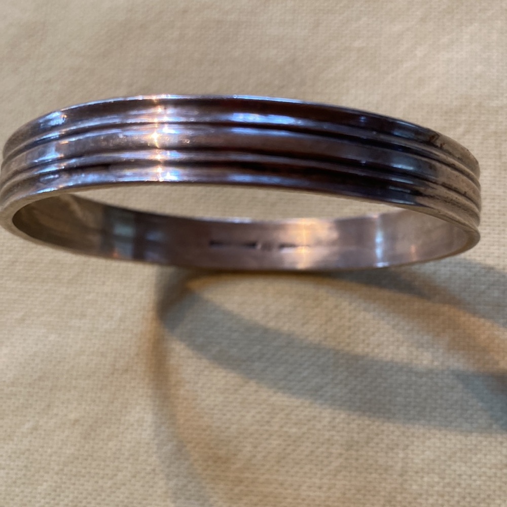 Solid Sterling Silver Bangle Bracelet Vintage - image 2